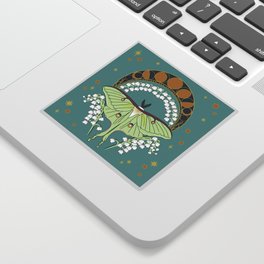 Luna Moth Art Nouveau Sticker