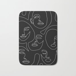 Faces in Dark Badematte | Female, Finearts, Girl, Continuousline, Face, Woman, Graphicdesign, Singleline, Abstract, Abstraction 