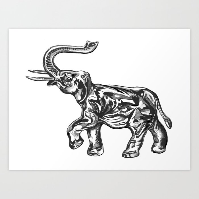 Glass Elephant Art Print