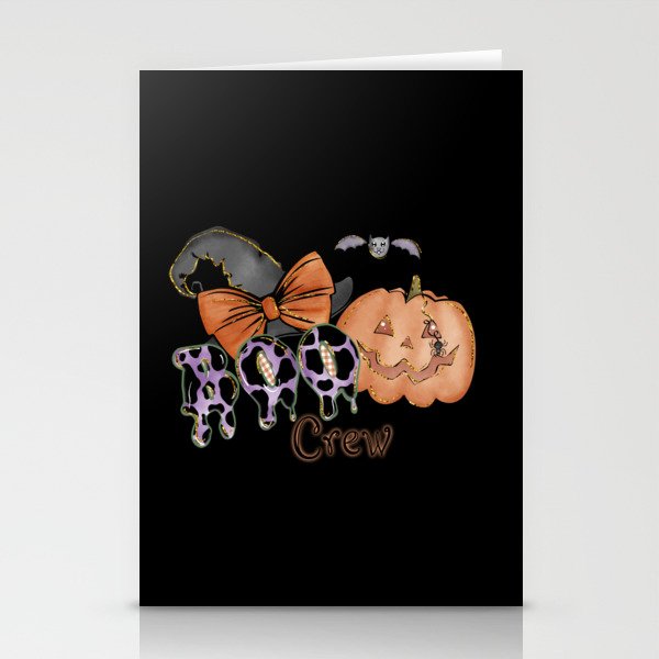 Boo Crew funny Halloween Spider Ghost Stationery Cards