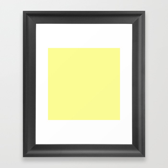 Soft Chalky Pastel Yellow Solid Color Framed Art Print