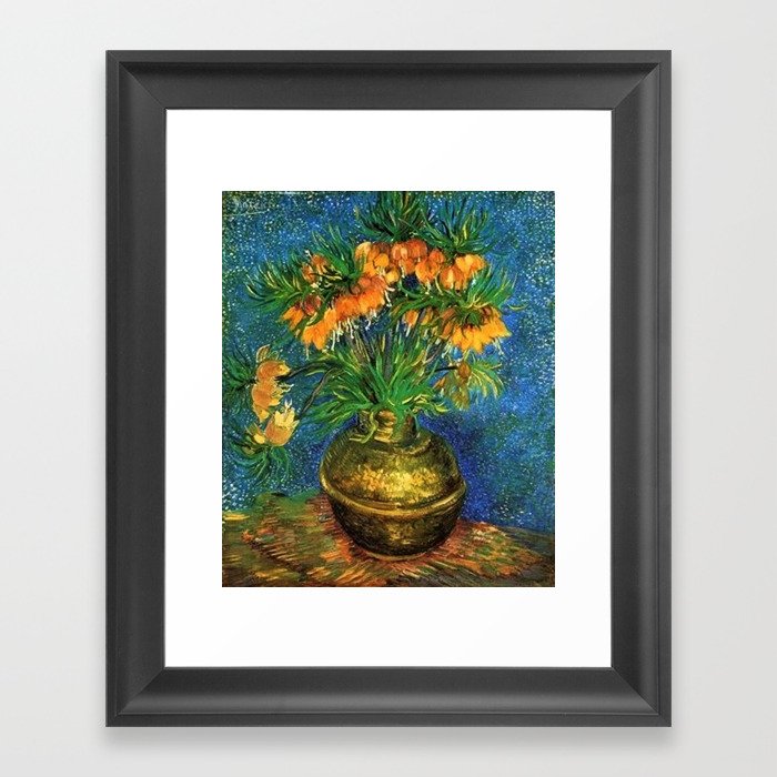 Still Life with Lilies by Vincent van Gogh Framed Art Print by Atlantic