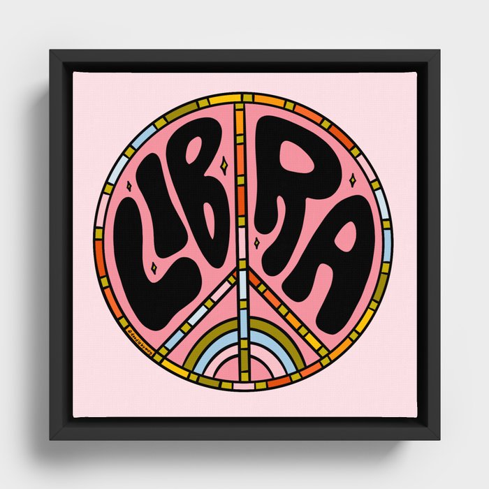 Libra Peace Sign Framed Canvas