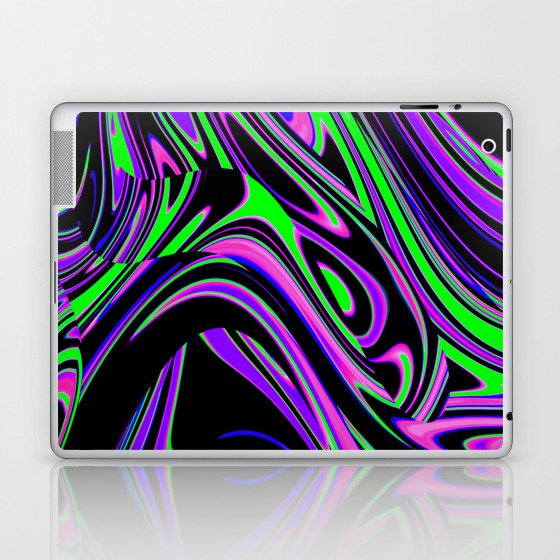 Violet and Lime Blackout Drip Laptop & iPad Skin