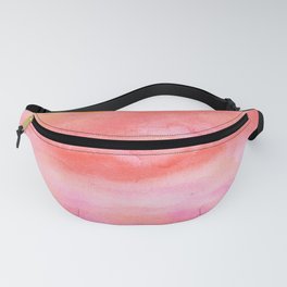 Bright pink orange sunset watercolor hand painted Fanny Pack