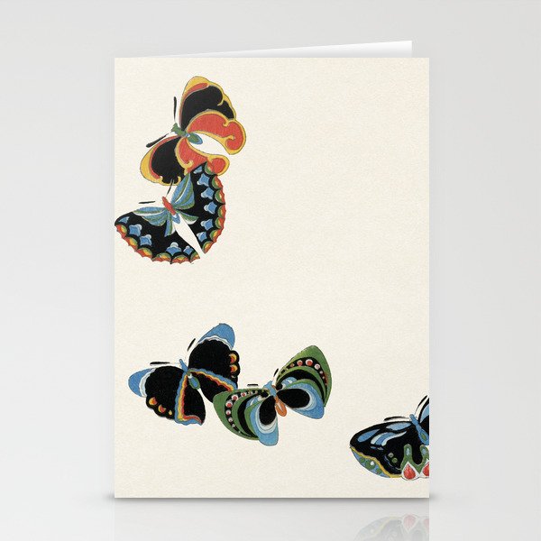 Japanese Woodblock Butterfly By Kamisaka Sekka Stationery Cards by Venus Vintage Society6