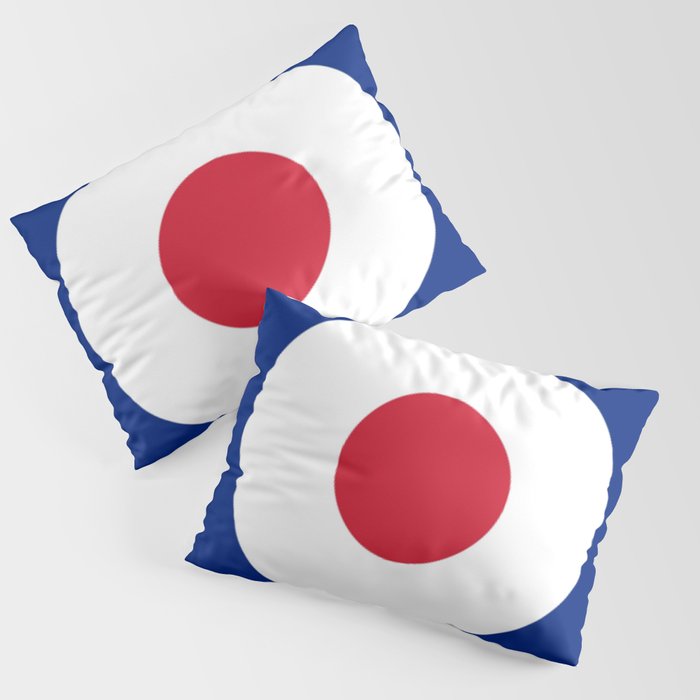 Mod Music French American USA Atlantic Symbol White Blue Red Circle Pillow Sham