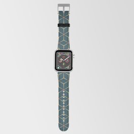 Geometric pattern no. 8 with orange stars and blue cubes  Apple Watch Band