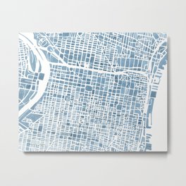 Philadelphia City Map Metal Print