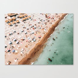 Beach Print, Aerial Summer Beach Fun Photography, Aerial People Photography, Sea Beach Print, Ocean Print, Beach Art, Home Decor Art Print Canvas Print