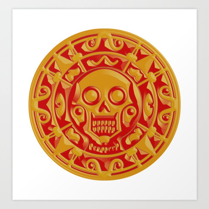 Aztec Mayan Toltec Skull Symbol Aztec  Art Print