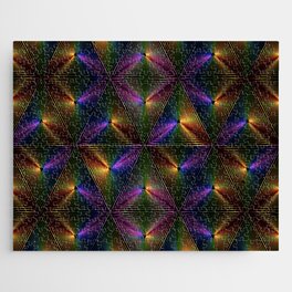 TRIANGULAR PURPLE AND GOLD PRISMATIC BACKGROUND. Jigsaw Puzzle