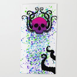Octopus Skull Beach Towel