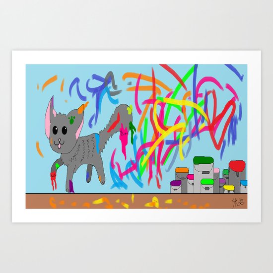 Artistic kitten Art Print