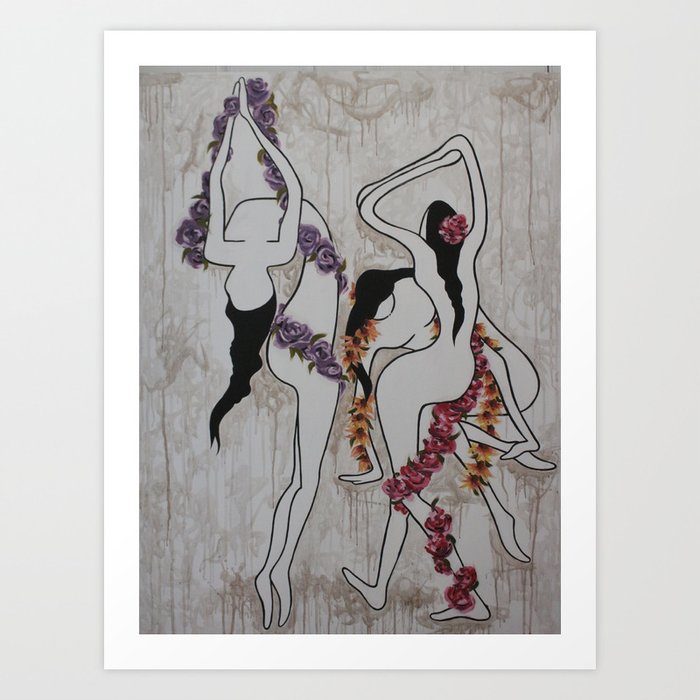 Dancing Women Art Print By Tyscanvas