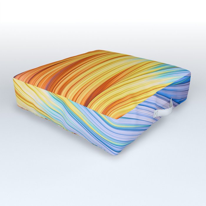 Pastels at Dawn, Abstract Strands. Outdoor Floor Cushion