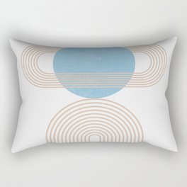 Abstraction_NEW_SPACE_PLANET_BLUE_ORBIT_LINE_POP_ART_0205B Rectangular Pillow