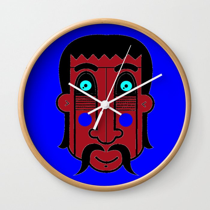 Blue Indian Spiritual Man Wall Clock