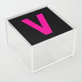 Letter V (Magenta & Black) Acrylic Box