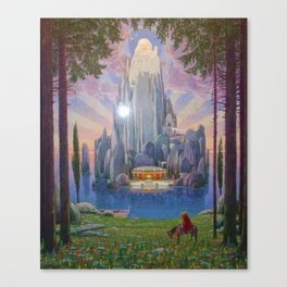 The Secret Kingdom magical realism landscape painting by Joseph Madlener Canvas Print