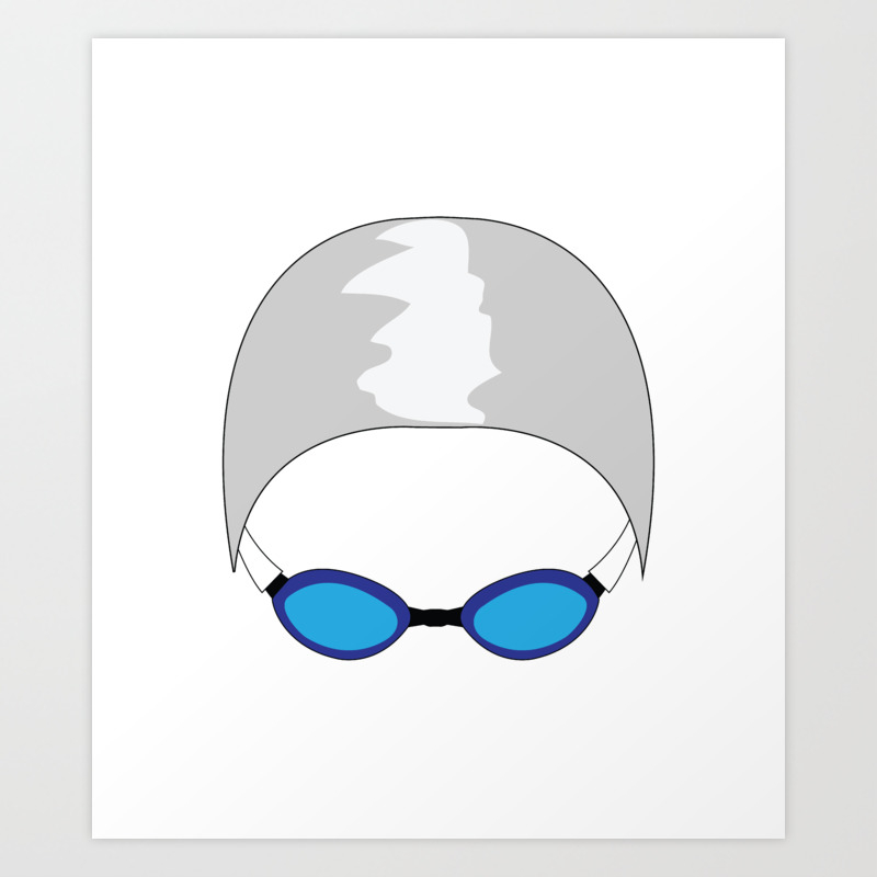 Swim Cap And Goggles Art Print By Marodek Society6,Drawing Easy Anime Sad Eyes Drawing Easy Anime Sad Girl