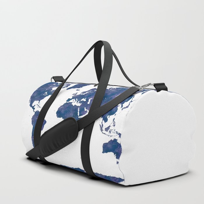 world map in watercolor blue color Duffle Bag