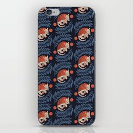 Sleepy Armadillo – Navy Blue and Red Pattern iPhone Skin