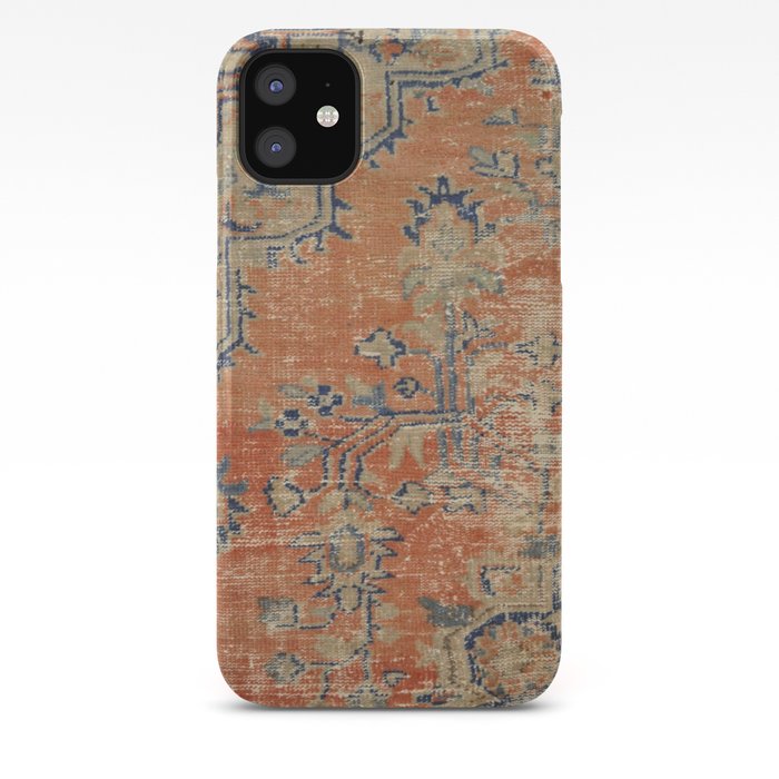 Vintage Woven Navy and Orange iPhone Case