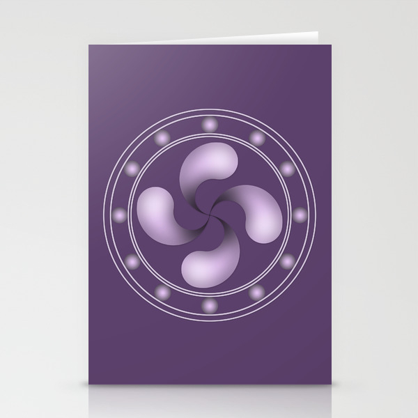 Lauburu In Purple Abstract Geometric Symbol Stationery Cards By