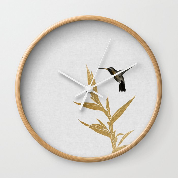 Hummingbird & Flower II Wall Clock