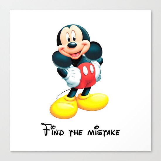 Find the mistake - Mickey Canvas Print