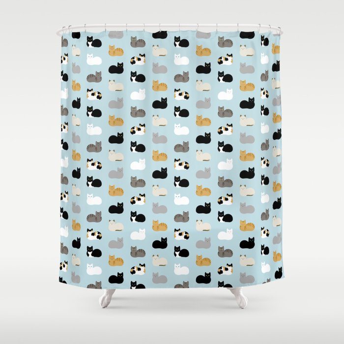 Cat Loaf Print Shower Curtain