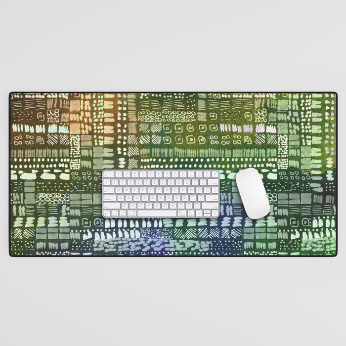 cloudy colorful green ink marks hand-drawn collection Desk Mat