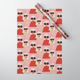 Girl and dog pink Wrapping Paper