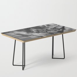 Monochromatic mountain sunrise abstract painting  Coffee Table