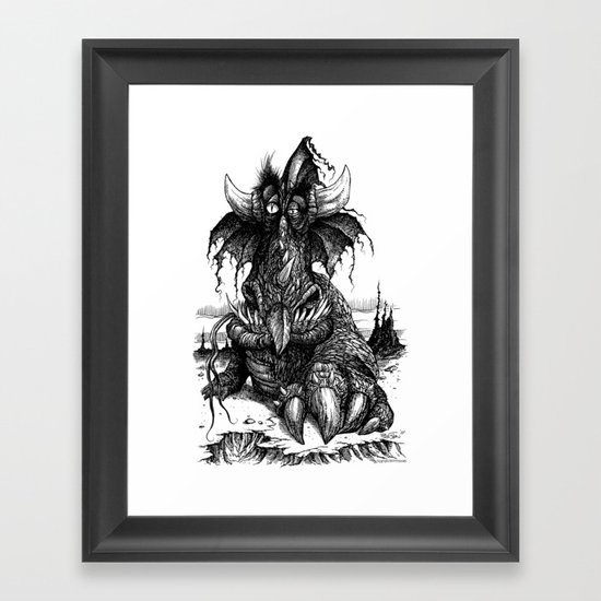 Drowsy Dragon Framed Art Print