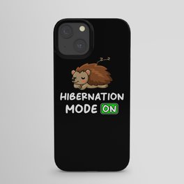 Winter Sleep Mode On With Hedgehog iPhone Case