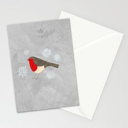 Robin and Snowflakes Stationery Cards