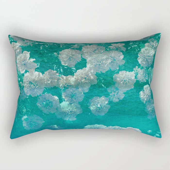 green floral vintage photo effect Rectangular Pillow