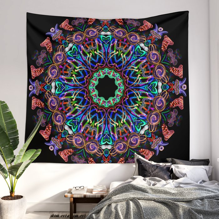 Led outlet tapestry mandala