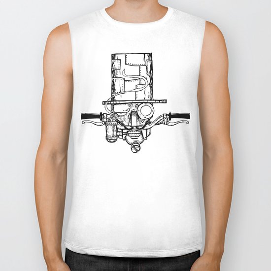 Robot Handlebar Mustache Biker Tank