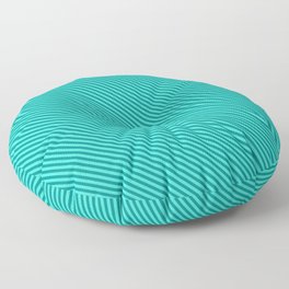 [ Thumbnail: Turquoise and Dark Cyan Colored Lined/Striped Pattern Floor Pillow ]