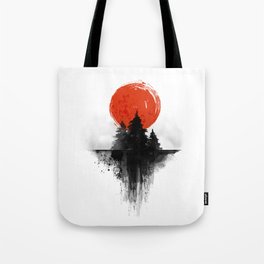 Japanese Landscape Sunset Tote Bag