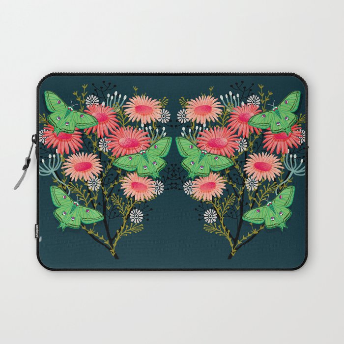 Luna Moth Florals by Andrea Lauren  Laptop Sleeve