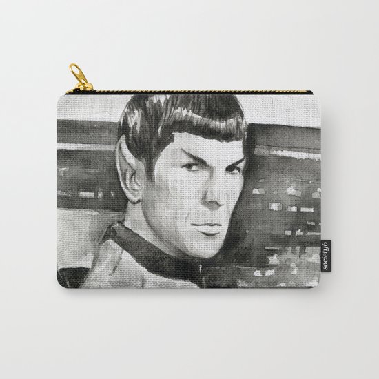 Spock Leonard Nimoy Portrait Sci-fi Geek Painting Carry-All Pouch