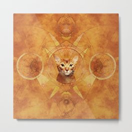 Abyssinian Cat Sacred Geometry Digital Art Metal Print | Lineart, Circles, Sacredart, Shriyantra, Geometry, Sacredgeometry, Painted, Feline, Drawing, Abyssiniancat 