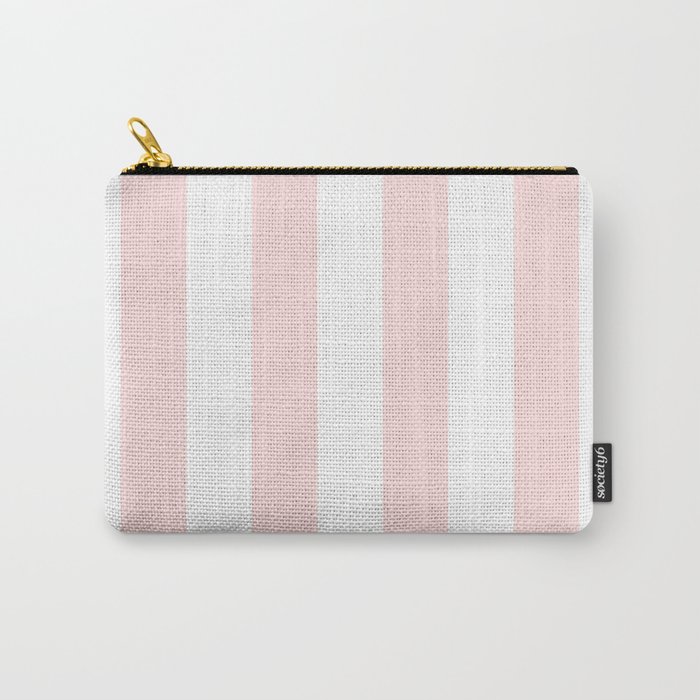 Pink Bubblegum Pop and White Wide Cabana Stripes Carry-All Pouch