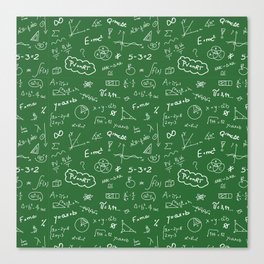 Mathematics nerdy in green Canvas Print