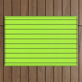 [ Thumbnail: Light Green & Dark Olive Green Colored Stripes Pattern Outdoor Rug ]