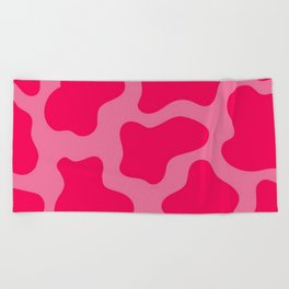 Cute Pink Cow Print Beach Towel